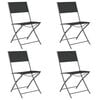 vidaXL Folding Chairs 4 pcs Black Steel and Textilene