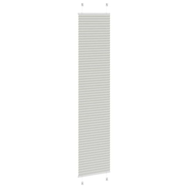 vidaXL Pleated Blind Light Grey 45x200 cm Fabric Width 44.4 cm Polyester