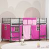 vidaXL Kids'Loft Bed Frame with Curtains Black and Pink 80 x 201 cm
