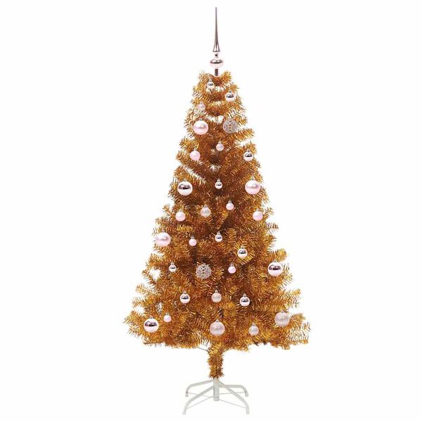 vidaXL Christmas Tree with 150 LEDs with Stand Gold 150 cm PET