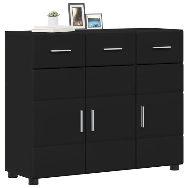 vidaXL Sideboard with Shelf Black 88.5 x 30.5 x 73 cm Engineered Wood