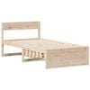 vidaXL Bed Frame without Mattress 75x190 cm Small Single Solid Wood Pine