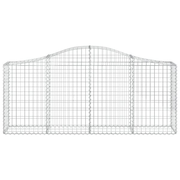 vidaXL Arched Gabion Baskets 30 pcs 200x30x80/100 cm Galvanised Iron