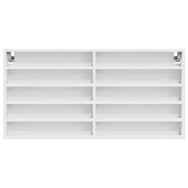 vidaXL Vitrine Cabinet White 100x8.5x50 cm Engineered Wood