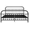 vidaXL Bed Frame without Mattress with Headboard Black 180x200 cm Super King Metal