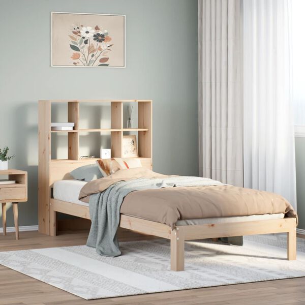 vidaXL Bookcase Bed without Mattress 90x190 cm Single Solid Wood Pine
