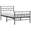 vidaXL Metal Bed Frame without Mattress with Footboard Black 90x190cm