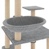 vidaXL Cat Tree with Sisal Scratching Posts Light Grey 141 cm