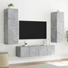vidaXL TV Wall Cabinet with LED Lights Concrete Grey 80x35x31 cm