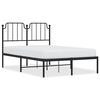 vidaXL Metal Bed Frame without Mattress with Headboard Black 120x190cm