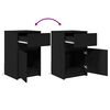 vidaXL LED Bedside Cabinet with Drawer 2 pcs Black oak 38 x 34 x 61 cm
