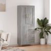 vidaXL Highboard Grey Sonoma 69.5x34x180 cm Engineered Wood