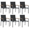 vidaXL Garden Chairs 6 pcs Black 55x61.5x90 cm Textilene and Steel