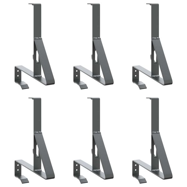 vidaXL Snow Guard Support 6 pcs Anthracite 29.5 x 3 x 34.5 cm Steel