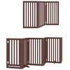 vidaXL Dog Gate with Door Foldable 15 Panels Brown 750 cm Poplar Wood