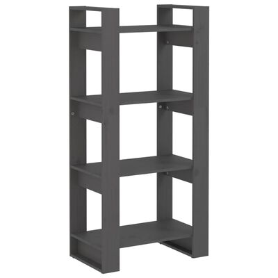 vidaXL Book Cabinet/Room Divider Grey 60x35x125 cm Solid Wood