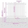 vidaXL Spike Arch Fence Black 200 x 200 cm Powder-Coated Steel