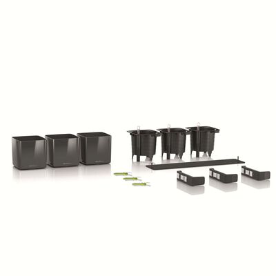 LECHUZA Planters 3 pcs Green Wall Home Kit Glossy Anthracite