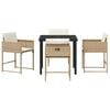 vidaXL Garden Dining Set 5 pcs Beige Poly Rattan