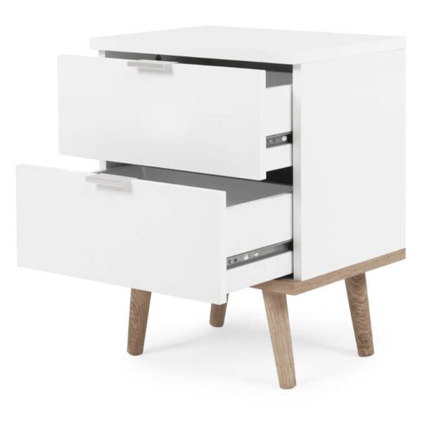 Finori Bedside Cabinet G&ouml;teborg 60 White and Sonoma Oak