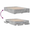 vidaXL Bed Frame with Drawers without Mattress Concrete Grey 120x190 cm Small Double