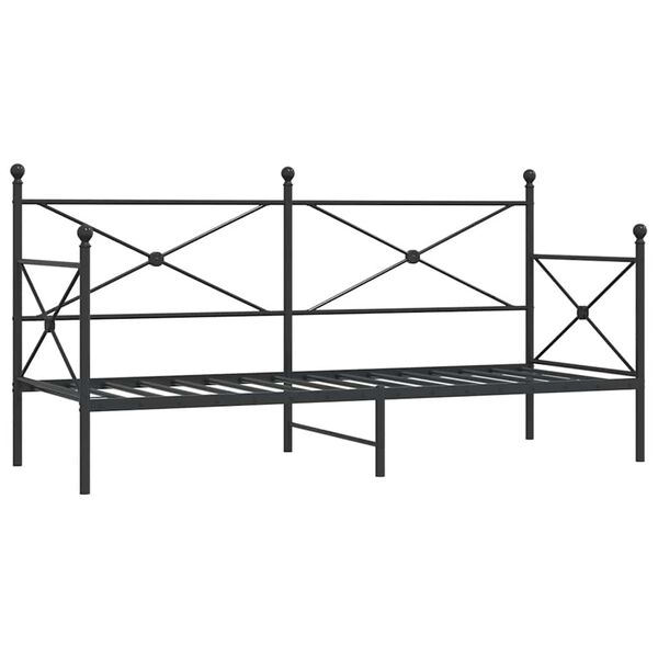 vidaXL Day Bed without Mattress Black 75x190 cm Steel