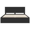 vidaXL Bed Frame with Headboard Black 200 x 200 cm Solid Pine Wood