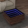 vidaXL Coffee Table with LED Brown Oak 50x50x30 cm Engineered Wood