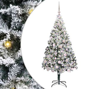 vidaXL Artificial Christmas Tree with 300 LEDs with Stand White 180 cm