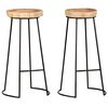 vidaXL Bar Stools 2 pcs Solid Acacia Wood