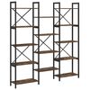 vidaXL Bookshelf 156 x 25 x 167 cm Engineered Wood Smoked Oak