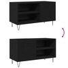 vidaXL Record Cabinet Black Oak 85 x 38 x 48 cm Engineered Wood