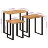 vidaXL Nesting Tables 3 pcs with Live Edge Solid Wood Acacia
