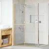 vidaXL Walk-in shower wall Folding Gold and transparent 110 x 190 cm