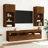 vidaXL TV Wall Cabinets with LED Lights 2 pcs Brown Oak 40x30x40 cm