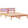 vidaXL Bed Frame with Headboard Wax Brown 140 x 200 cm Solid Pine Wood