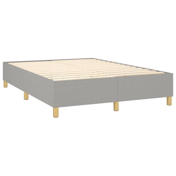 vidaXL Box Spring Bed Frame Light Grey Double Fabric (UK/IE/FI/NO only)
