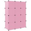 vidaXL Cube Storage Cabinet for Kids with 12 Cubes Pink PP