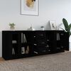 vidaXL Sideboards 3 pcs Black Engineered Wood