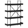 vidaXL Bookcase 4-Tier Black 100x33x145.5 cm Engineered Wood