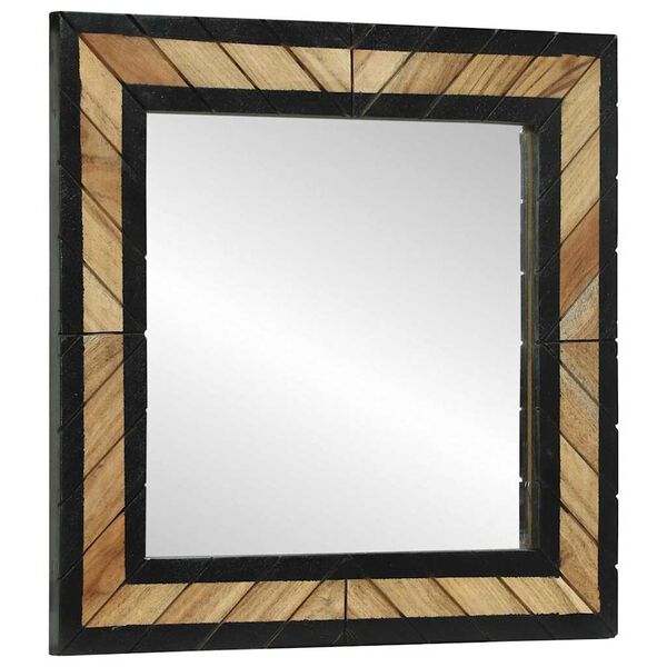 vidaXL Mirror Black and Brown 50 x 2 x 50 cm Solid Wood Acacia
