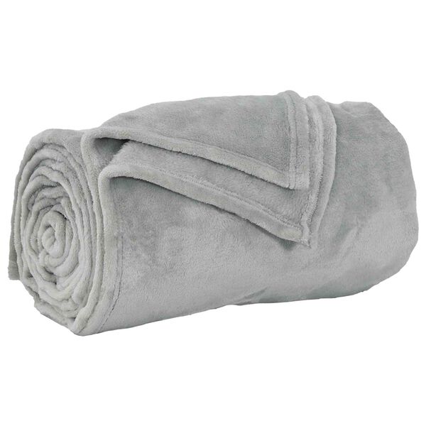 vidaXL Throw Blanket Grey 130 x 150 cm Fleece