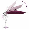 vidaXL Cantilever Banana Parasol Bordeaux red 249 x 249 x 250 cm