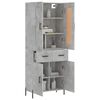 vidaXL Highboard Concrete Grey 69.5x34x180 cm Engineered Wood