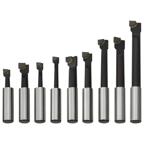 vidaXL Boring Cutters 9 pcs 12 mm with Wood Base