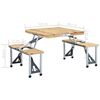 vidaXL Folding Camping Table with 4 Seats Steel Aluminium