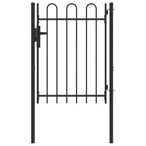 vidaXL Fence Gate with Lock Grey 103 x 175 cm Powder-Coated Steel