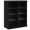 vidaXL LED Sideboard Black Oak 81 x 37 x 100 cm Engineered Wood
