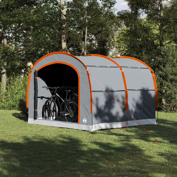 vidaXL Tent with Roof Grey and orange 268 x 240 x 191 cm Polyester