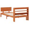 vidaXL Bed Frame with Headboard 2 pcs Wax Brown Solid Pine Wood